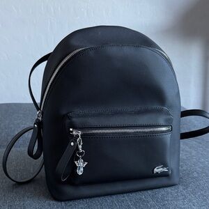 Black Backpack with Silver Accents